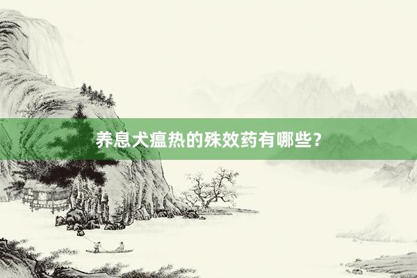 养息犬瘟热的殊效药有哪些?